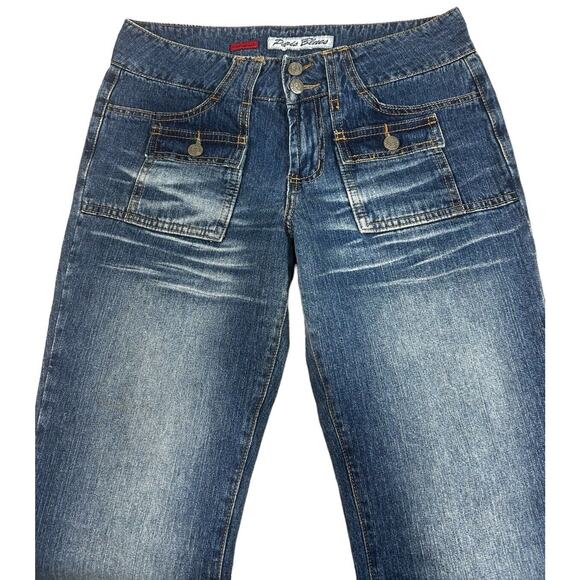 VTG 2000s Paris Blues Soulmate Denim Flare Leg Jeans Size 9 Low-Rise 32" Inseam - Picture 5 of 7